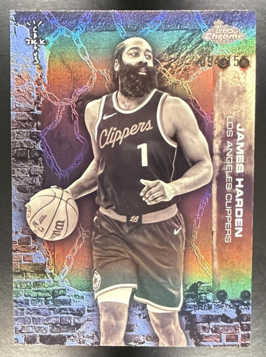 JAMES HARDEN 2025-26 TOPPS CHROME X CACTUS JACK #45 REFRACTOR CLIPPERS