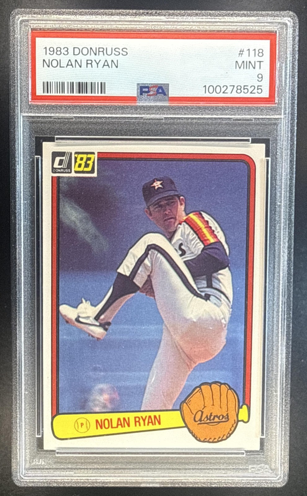 NOLAN RYAN 1983 DONRUSS #118 ASTROS PSA 9