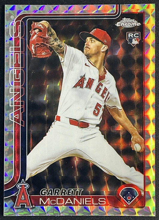 GARRETT MCDANIELS 2025 TOPPS CHROME UPDATE #USC20 GEOMETRIC REFRACTOR RC ANGELS