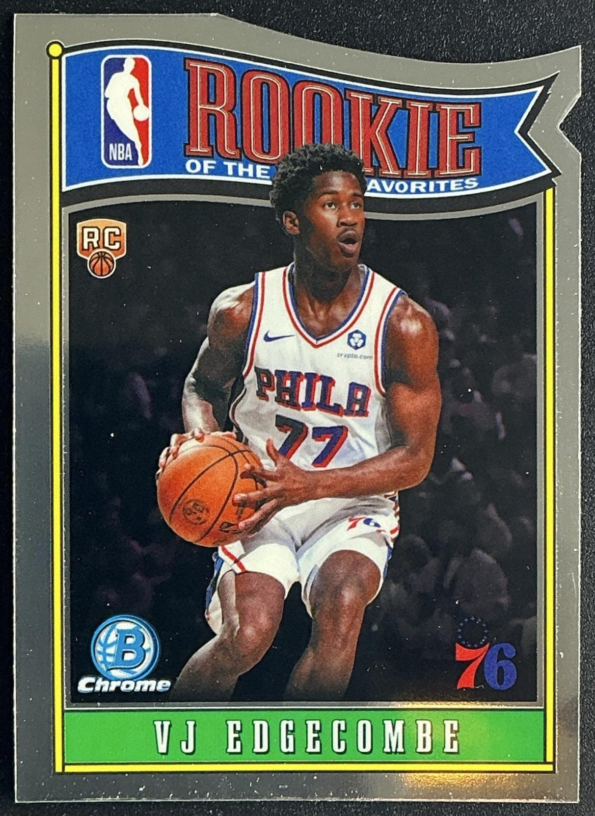 VJ EDGECOMBE 2025-26 BOWMAN #RY-3 ROY FAVORITES CHROME RC 76ERS