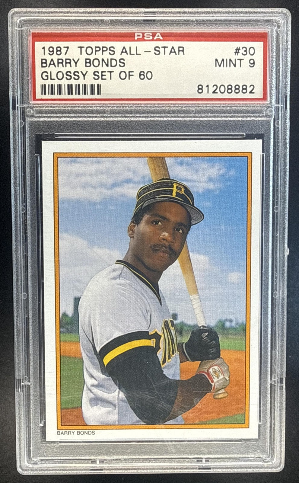 1987 Topps Barry Bonds #30 All Star Set Collector's Edition Glossy RC PSA 9