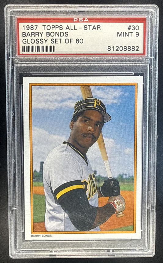 1987 Topps Barry Bonds #30 All Star Set Collector's Edition Glossy RC PSA 9