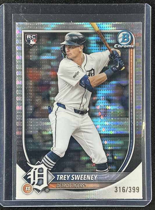 TREY SWEENEY 2025 BOWMAN CHROME #25 PULSAR REFRACTOR 316/399 RC TIGERS