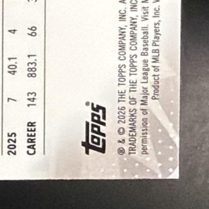 SHANE BIEBER 2026 TOPPS FINEST #265 RARE BLUE JAYS