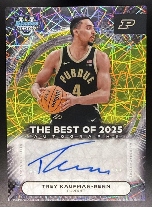 2025 Bowman Best University Trey Kaufman-Renn Best of 2025 Auto Yellow Lazer /75