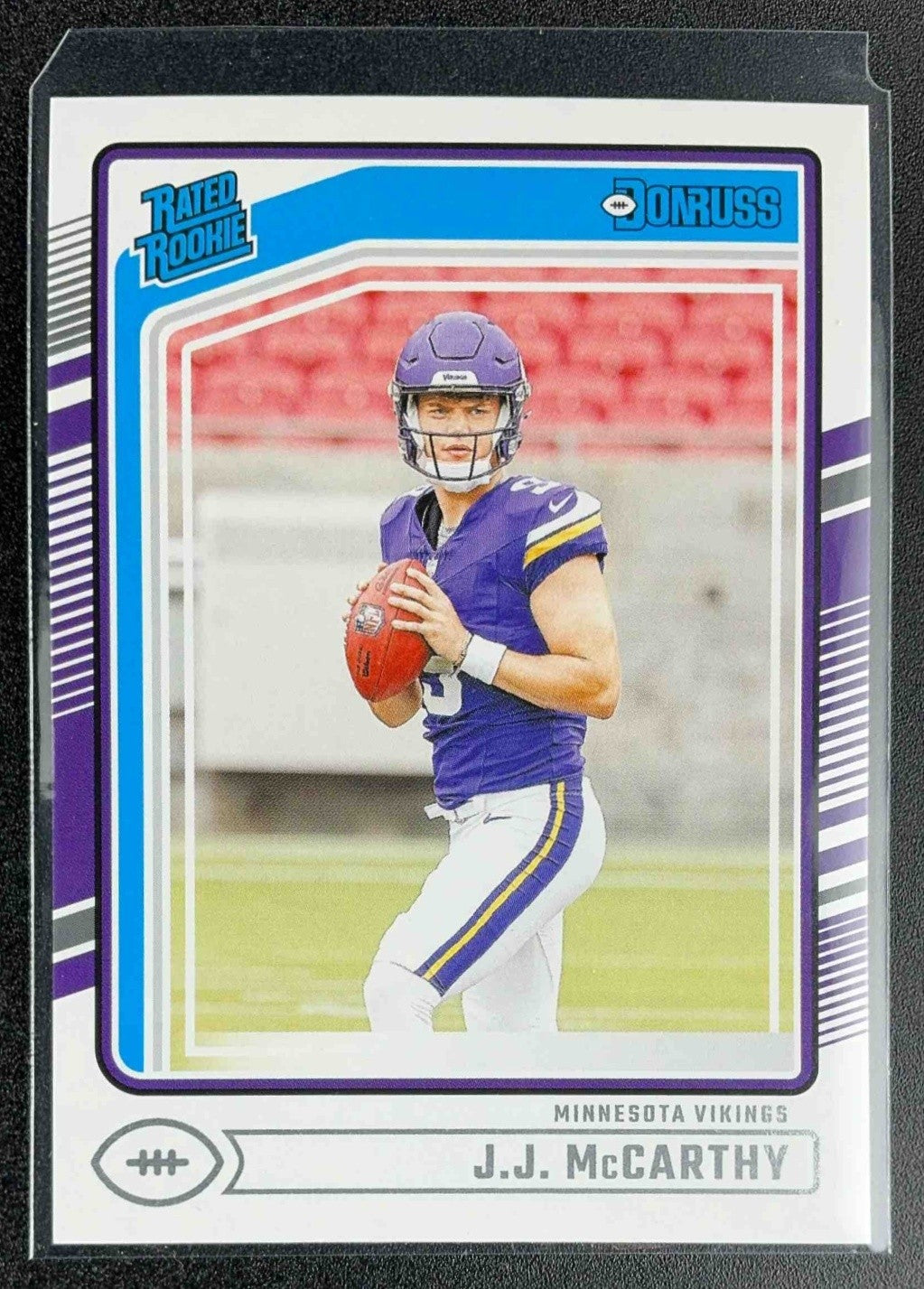 J.J. MCCARTHY 2024 PANINI DONRUSS #303 RC RATED ROOKIE VIKINGS