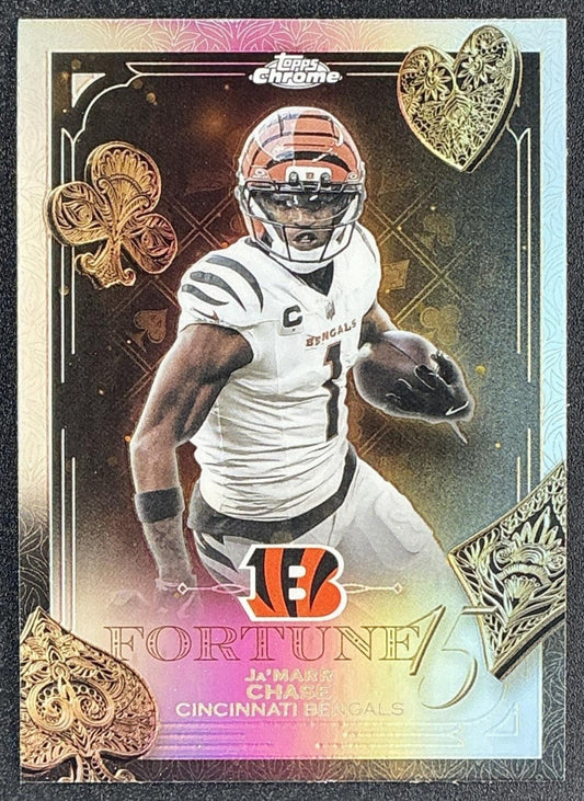JA'MARR CHASE 2025 TOPPS CHROME #F15-2 FORTUNE 15 REFRACTOR BENGALS