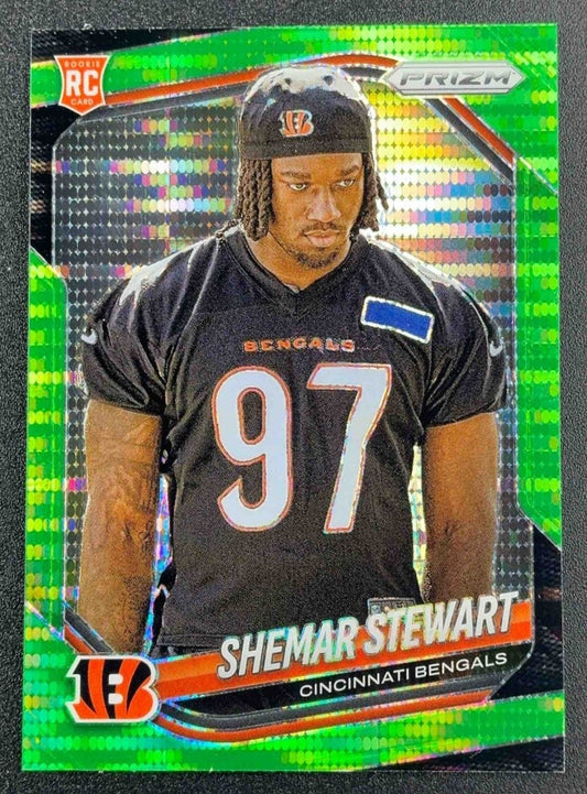 SHEMAR STEWART 2025 PANINI PRIZM #344 NEON GREEN PULSAR RC BENGALS