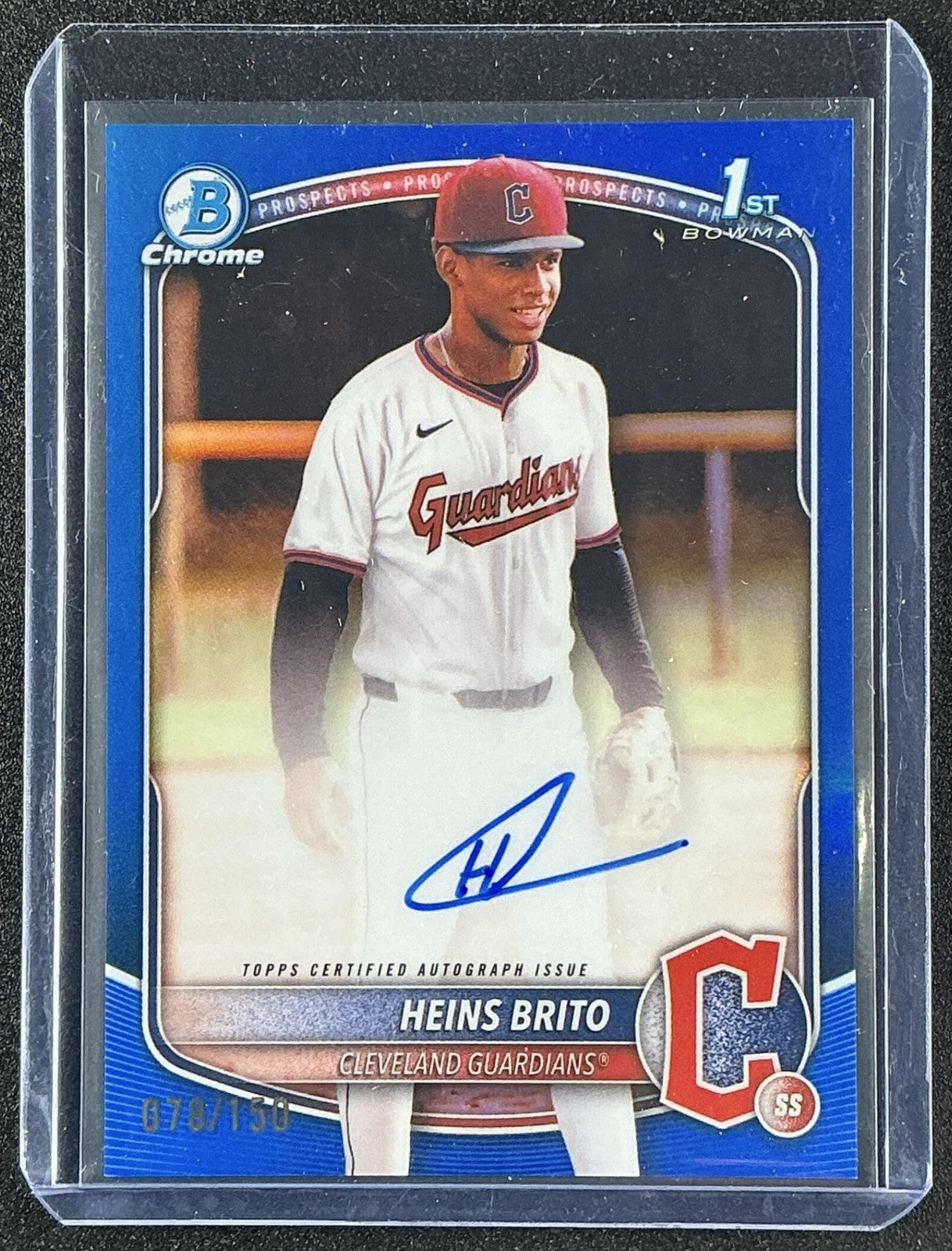 2025 Bowman Chrome Heins Brito #CPA-HB Auto Blue Refractor /150 1st Prospect
