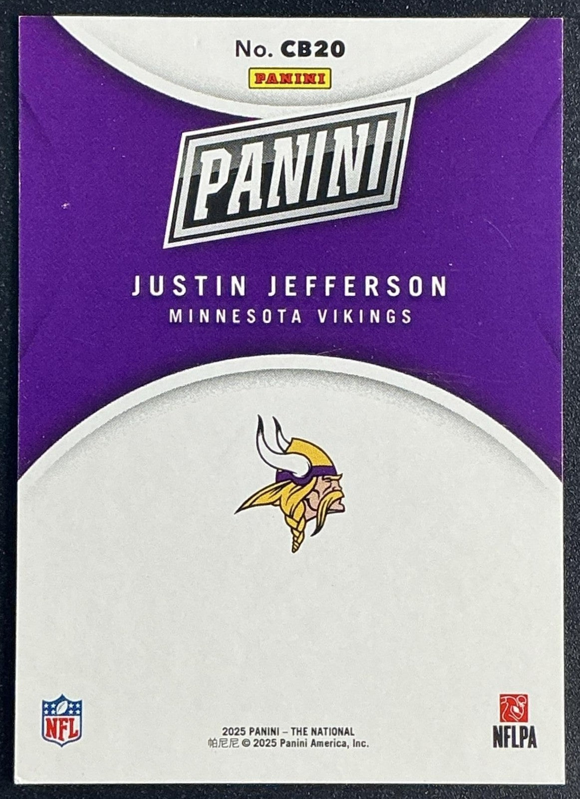 JUSTIN JEFFERSON 2025 PANINI NSCC CASE BREAKER #CB20/199 VIKINGS