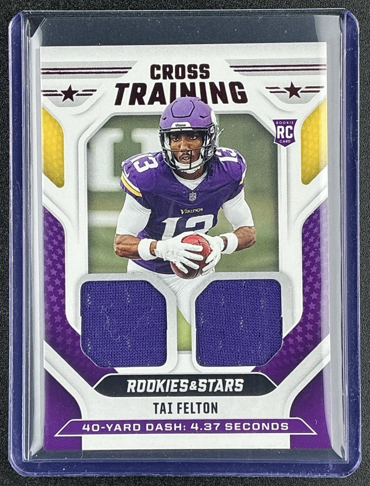 TAI FELTON 2025 PANINI ROOKIES & STARS #CT-TFN CROSS TRAINING MEM RC VIKINGS