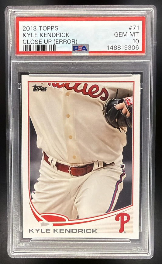 2013 TOPPS CLOSE UP (ERR) #71 KYLE KENDRICK PSA 10