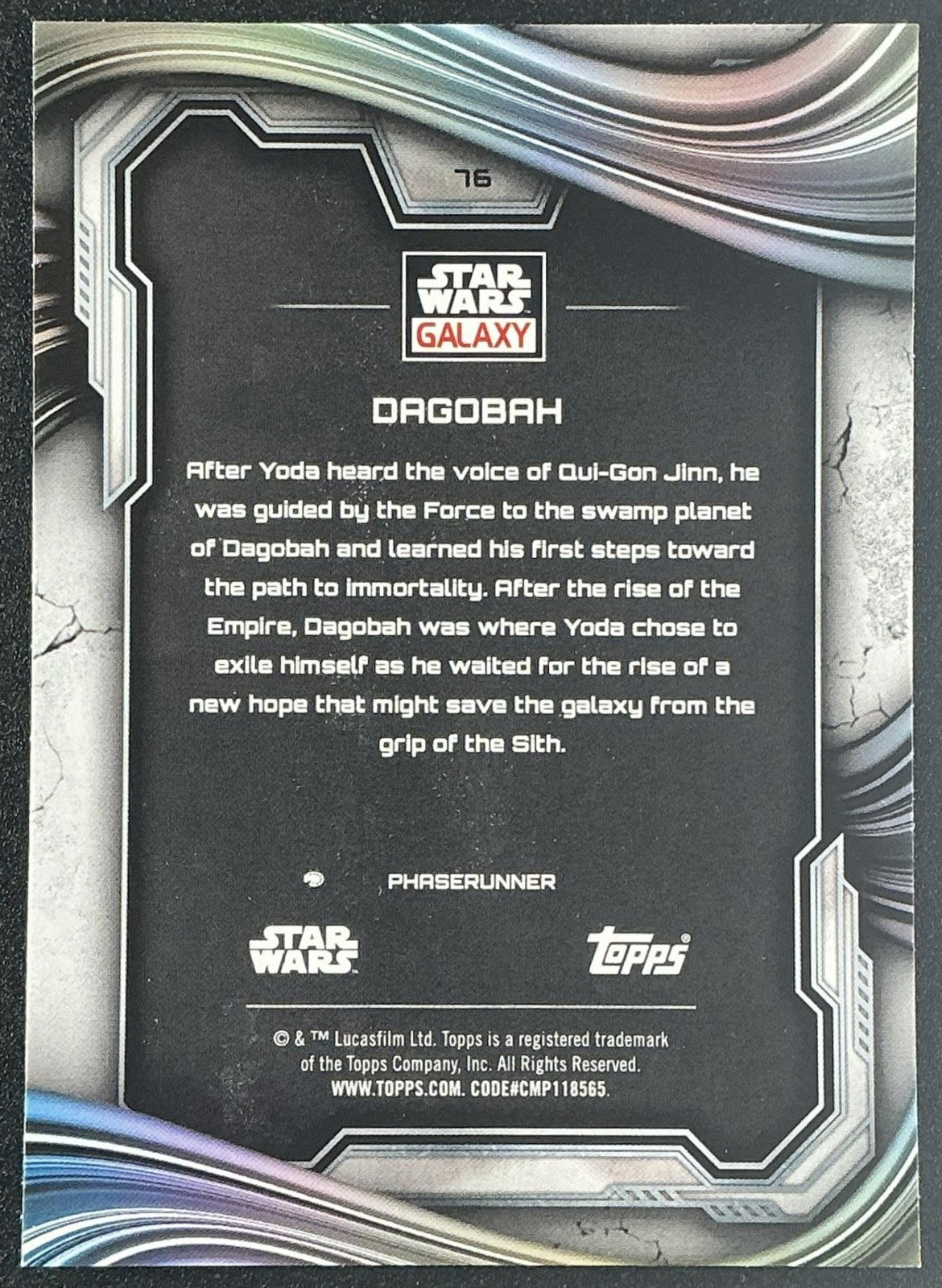 DAGOBAH 2025 TOPPS CHROME STAR WARS GALAXY #76 REFRACTOR