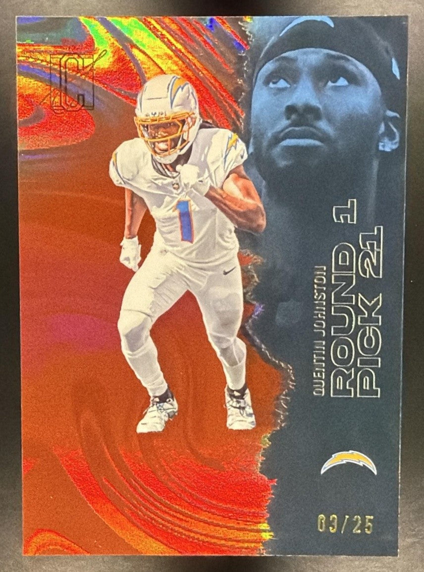 2025 Topps Signature Class Quentin Johnston #31 Veteran Red Lava Foil /25