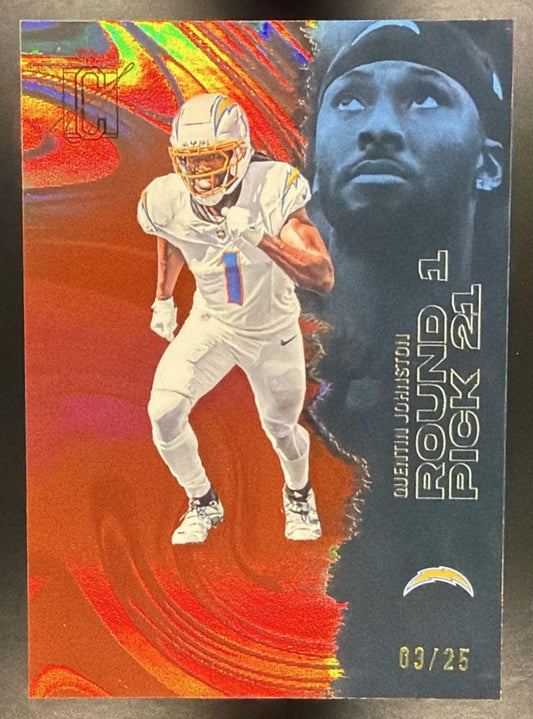 2025 Topps Signature Class Quentin Johnston #31 Veteran Red Lava Foil /25