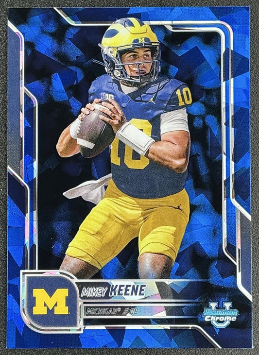 MIKEY KEENE 2025 BOWMAN CHROME UNIVERSITY SAPPHIRE #184 PROSPECT WOLVERINES