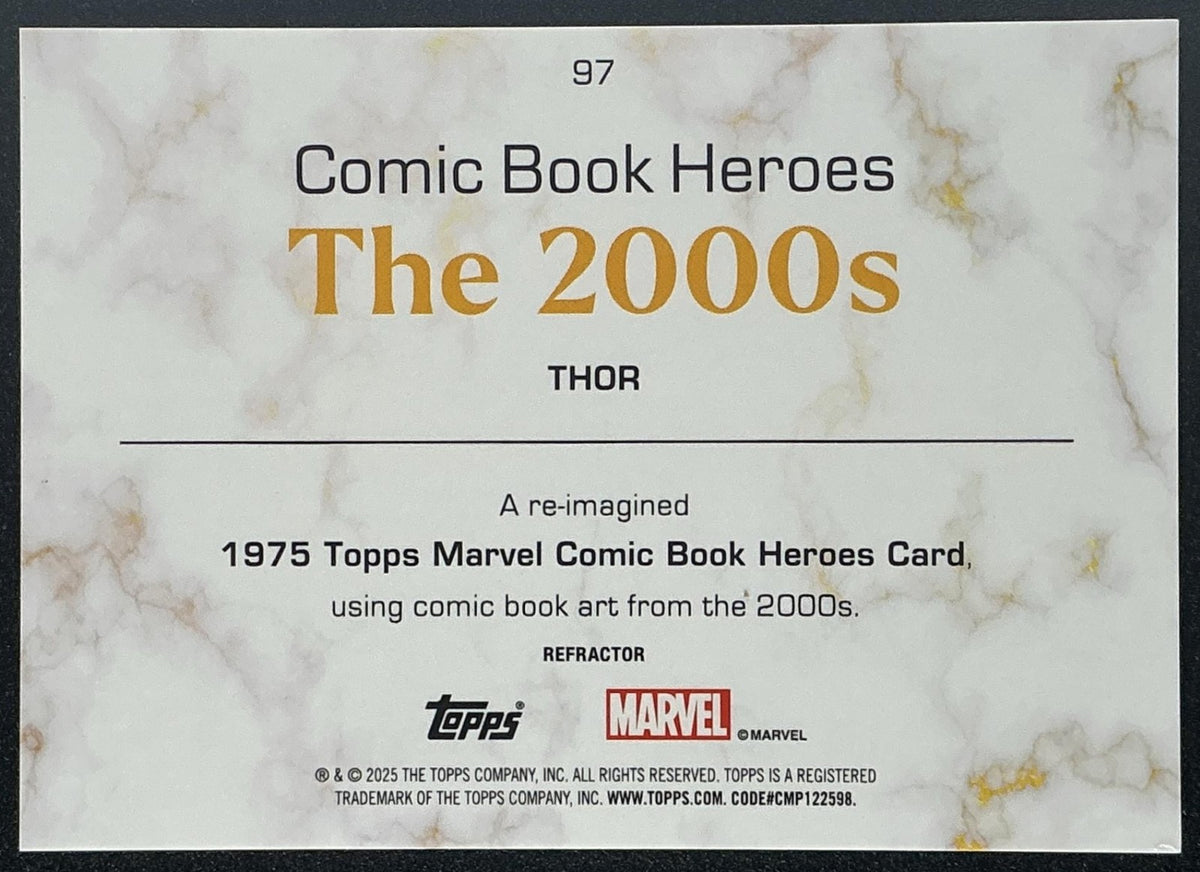 THOR 2025 TOPPS MARVEL COMIC BOOK HEROES 1975 GOLDEN ANNIVERSARY #97 REFRACTOR