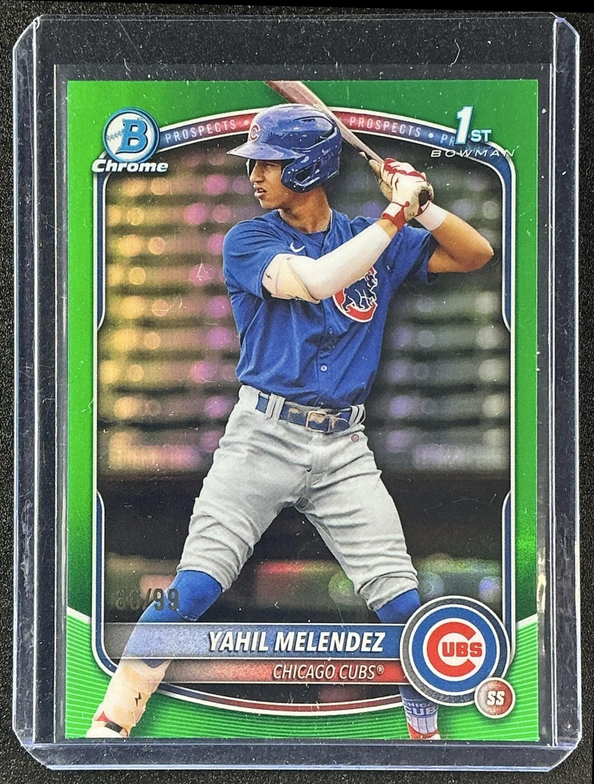 2025 Bowman Chrome Yahil Melendez #BCP-222 Green Refractor /99 1st Prospect