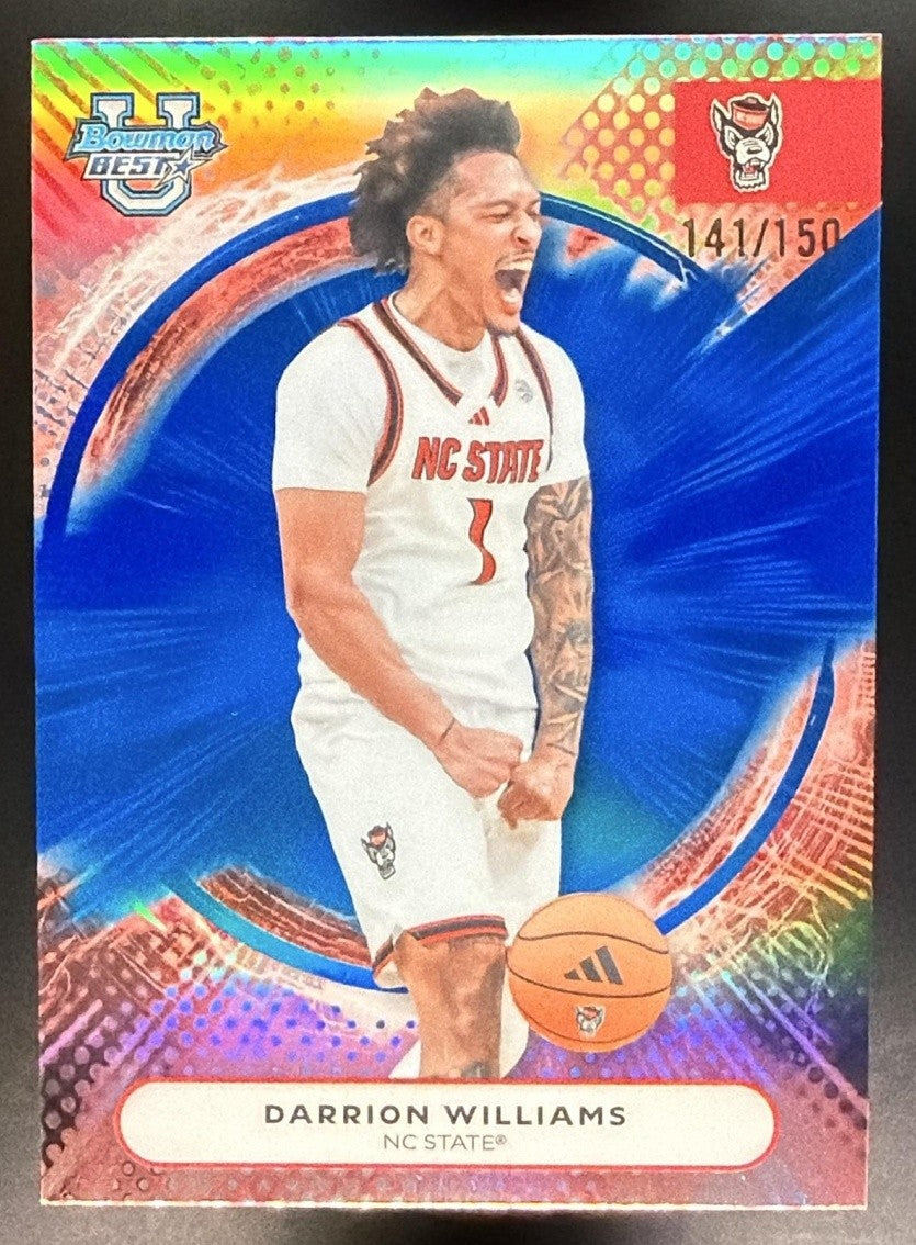 2025 Bowman Best University Darrion Williams #44 Blue Refractor /150