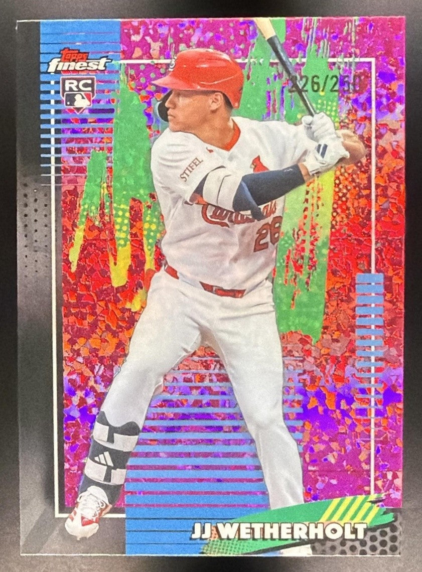2026 Topps Finest JJ Wetherholt #15 Pink Mini-Diamond Refractor /250 RC