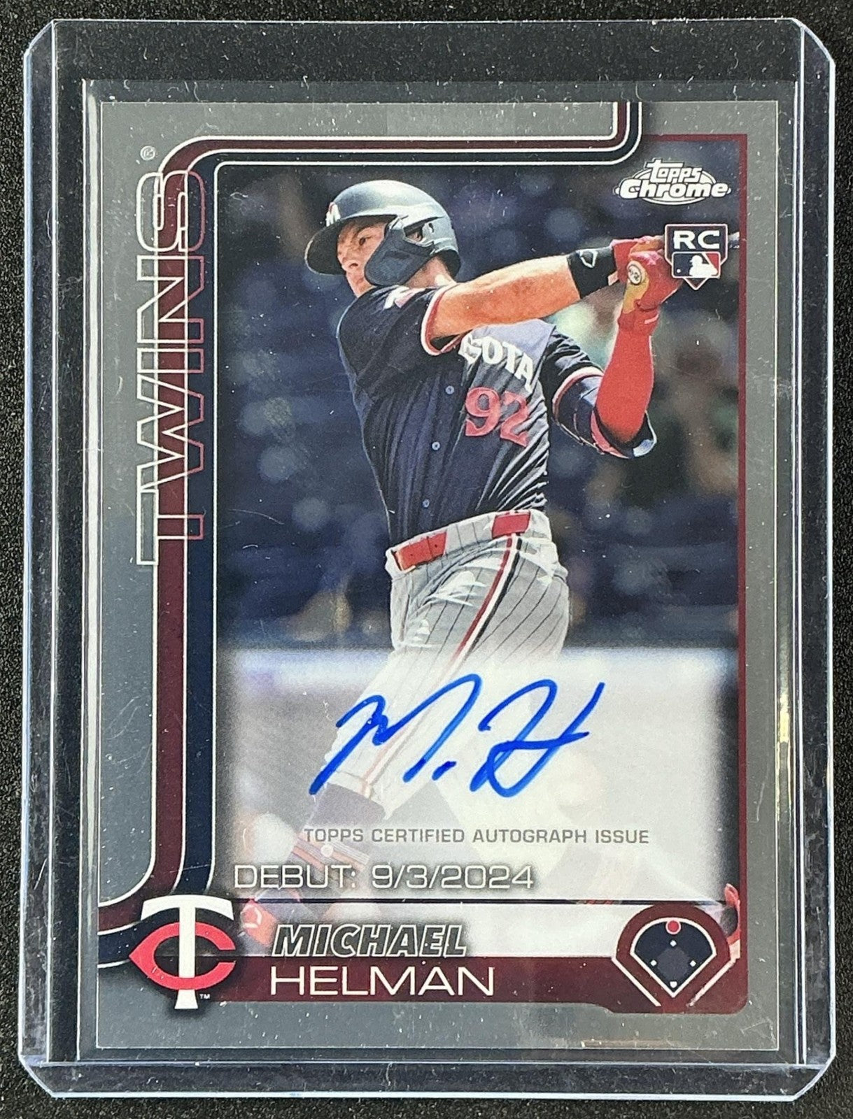 MICHAEL HELMAN 2025 TOPPS CHROME UPDATE #CRDA-MH ROOKIE DEBUT AUTO RC TWINS