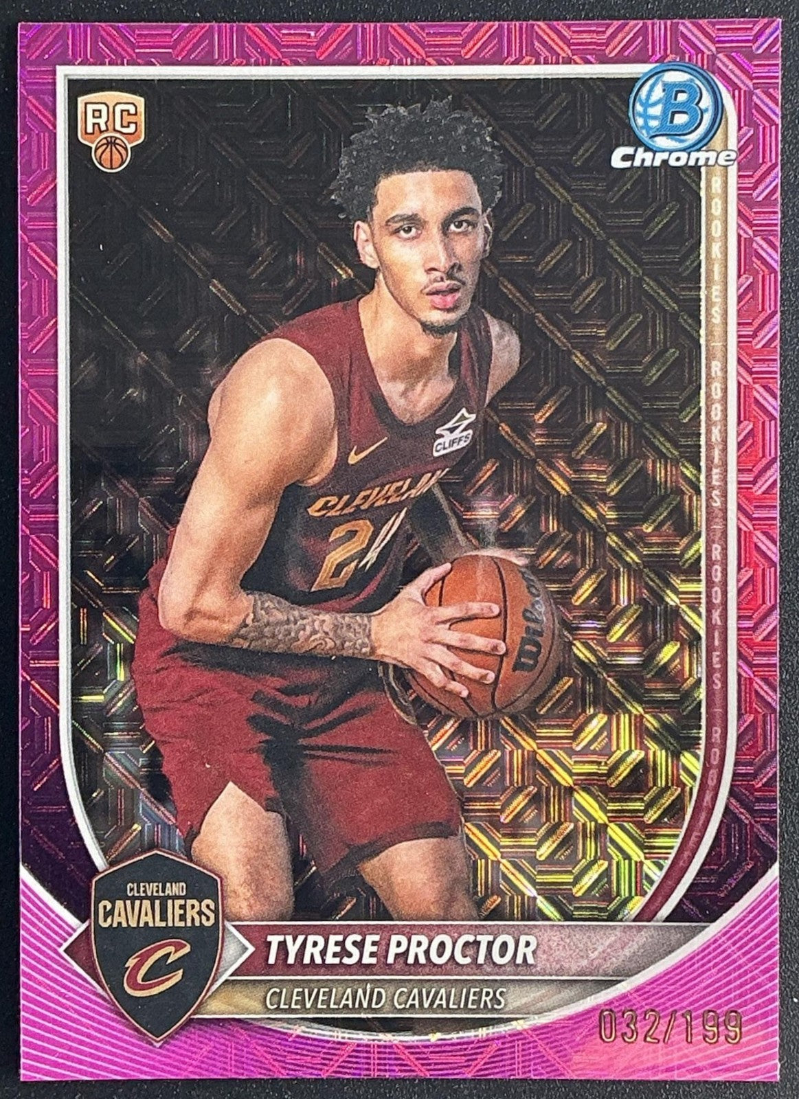 2025 Bowman Tyrese Proctor #BCV-55 Chrome Pink Mojo Refractor /199 RC