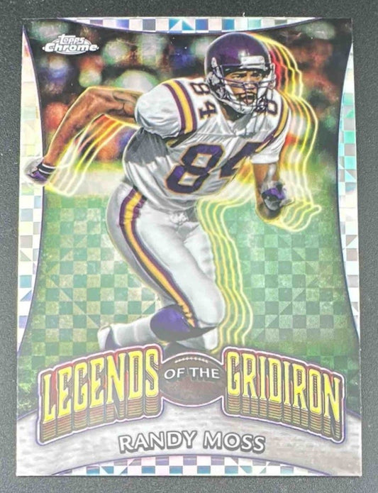 RANDY MOSS 2024 TOPPS CHROME #LOG-13 LEGENDS OF THE GRIDIRON X-FRACTOR VIKINGS
