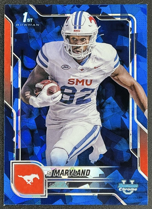 RJ MARYLAND 2025 BOWMAN CHROME UNIVERSITY SAPPHIRE #153 1ST PROSPECT MUSTANGS