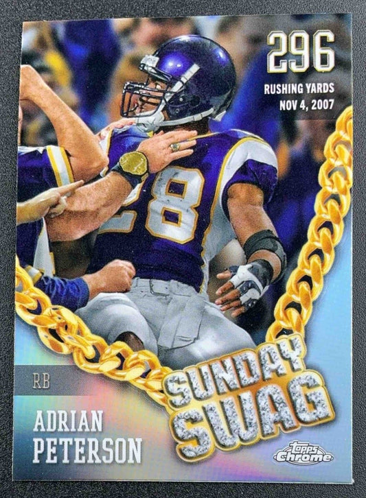 ADRIAN PETERSON 2024 TOPPS CHROME #SS-2 SUNDAY SWAG REFRACTOR VIKINGS