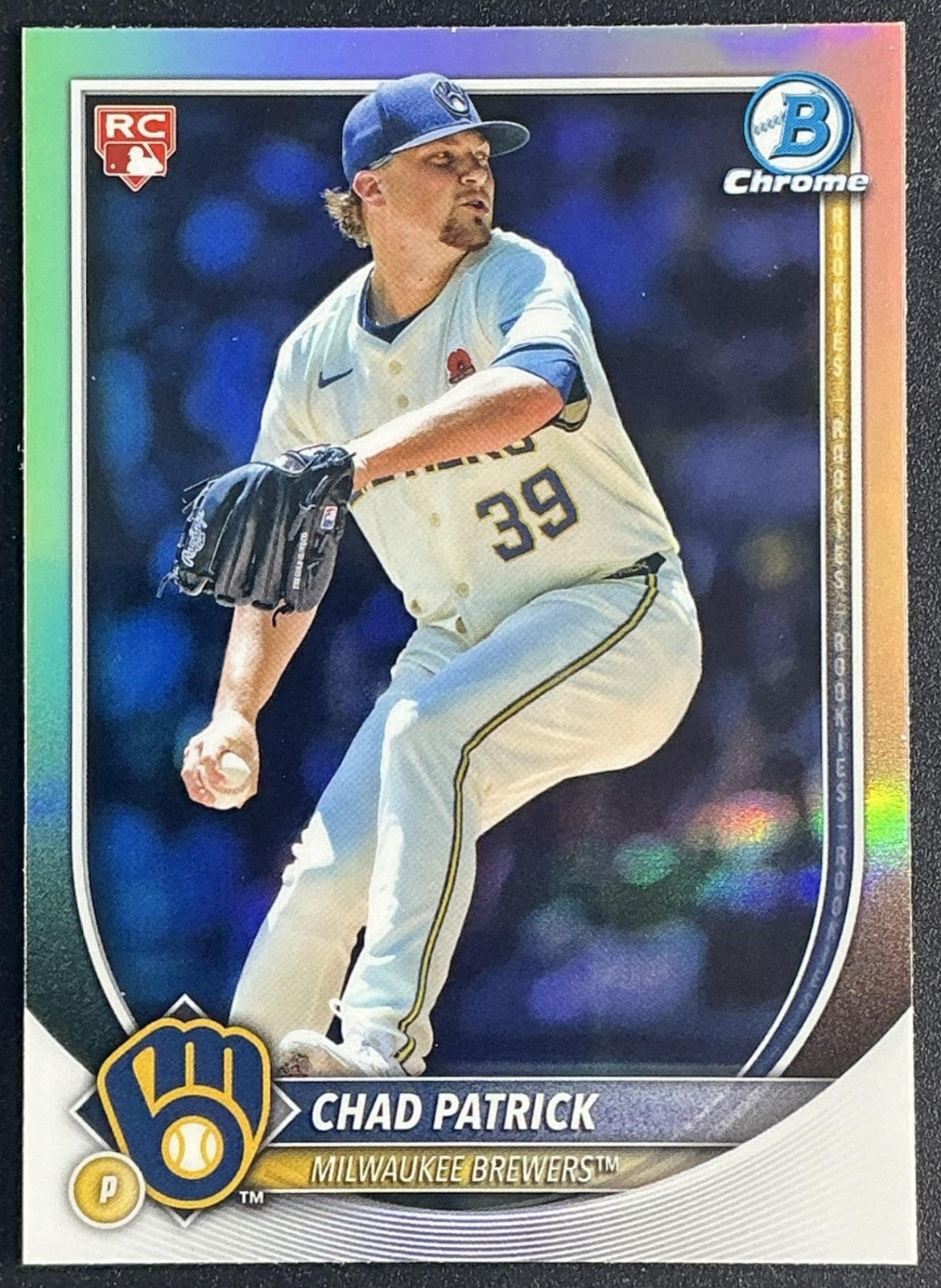 CHAD PATRICK 2025 BOWMAN CHROME #28 RED RC VARIATION BREWERS