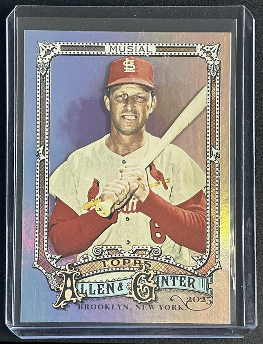 STAN MUSIAL 2025 TOPPS ALLEN & GINTER #64 SILVER PORTRAIT CARDINALS
