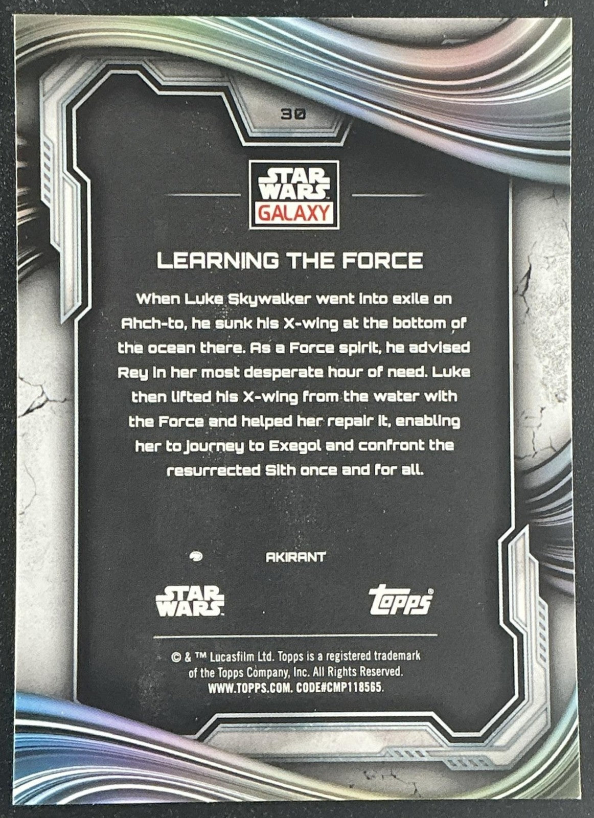LEARNING THE FORCE 2025 TOPPS CHROME STAR WARS GALAXY #30