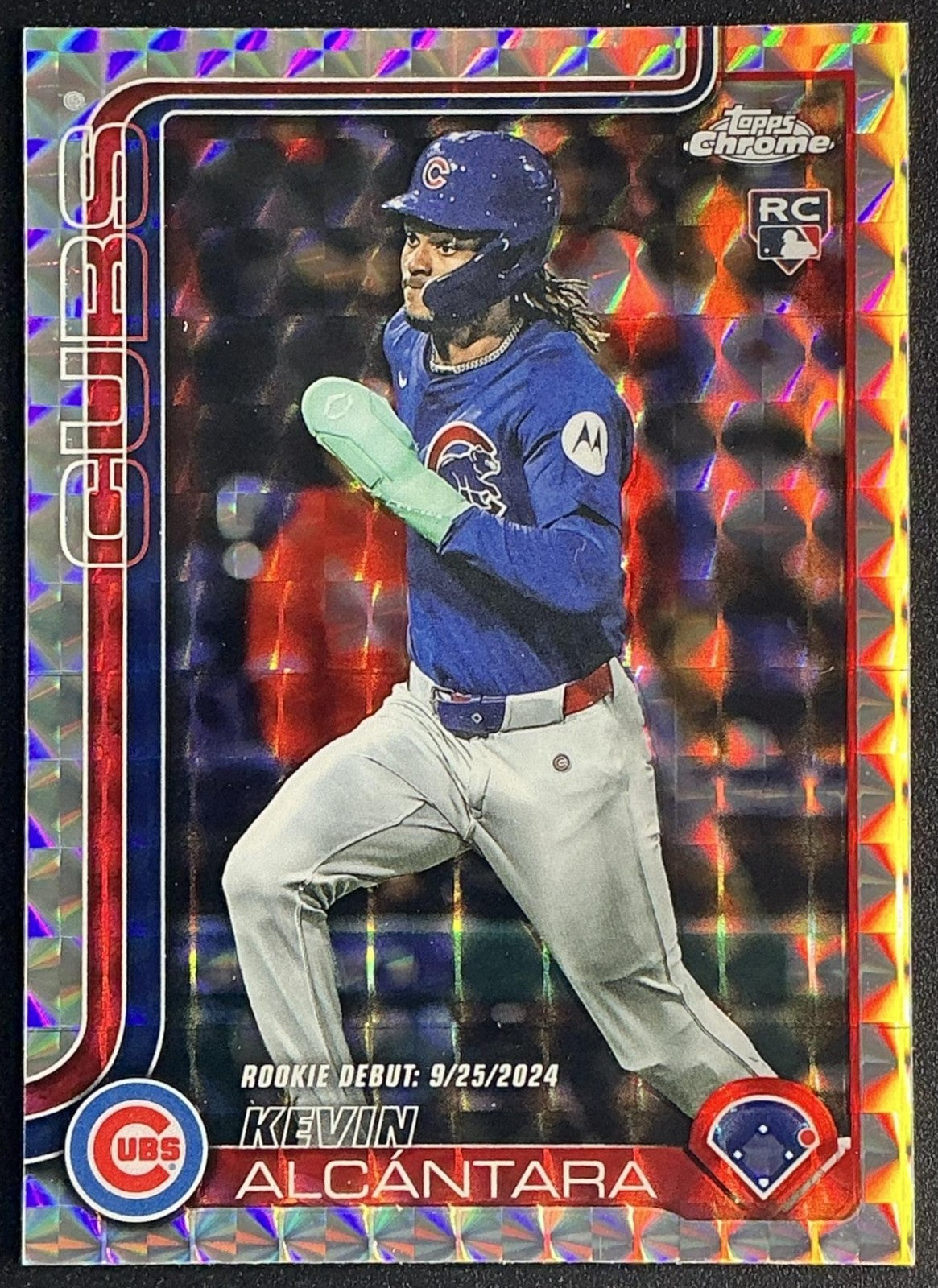 KEVIN ALCANTARA 2025 TOPPS CHROME UPDATE #USC25 GEOMETRIC REFRACTOR RC CUBS