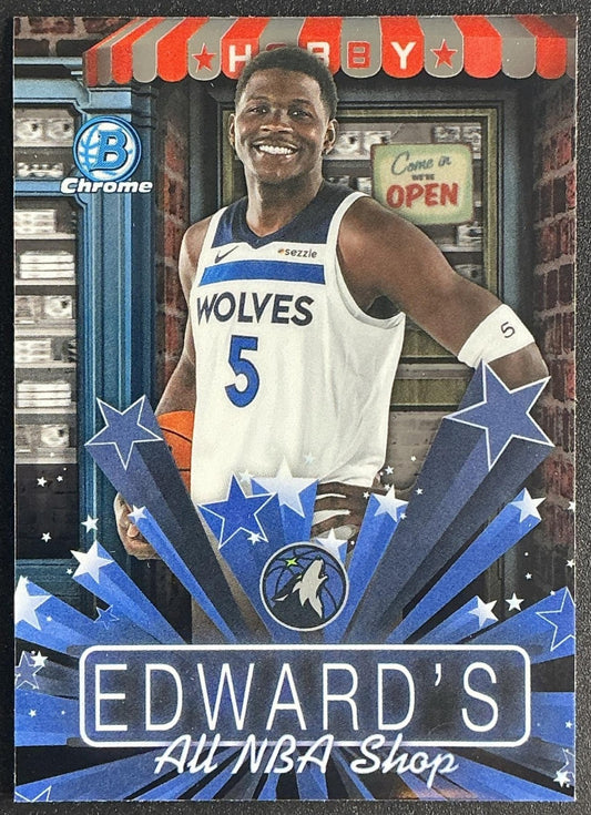 ANTHONY EDWARDS 2025-26 BOWMAN #HS-14 CHROME HOBBY STARS TIMBERWOLVES