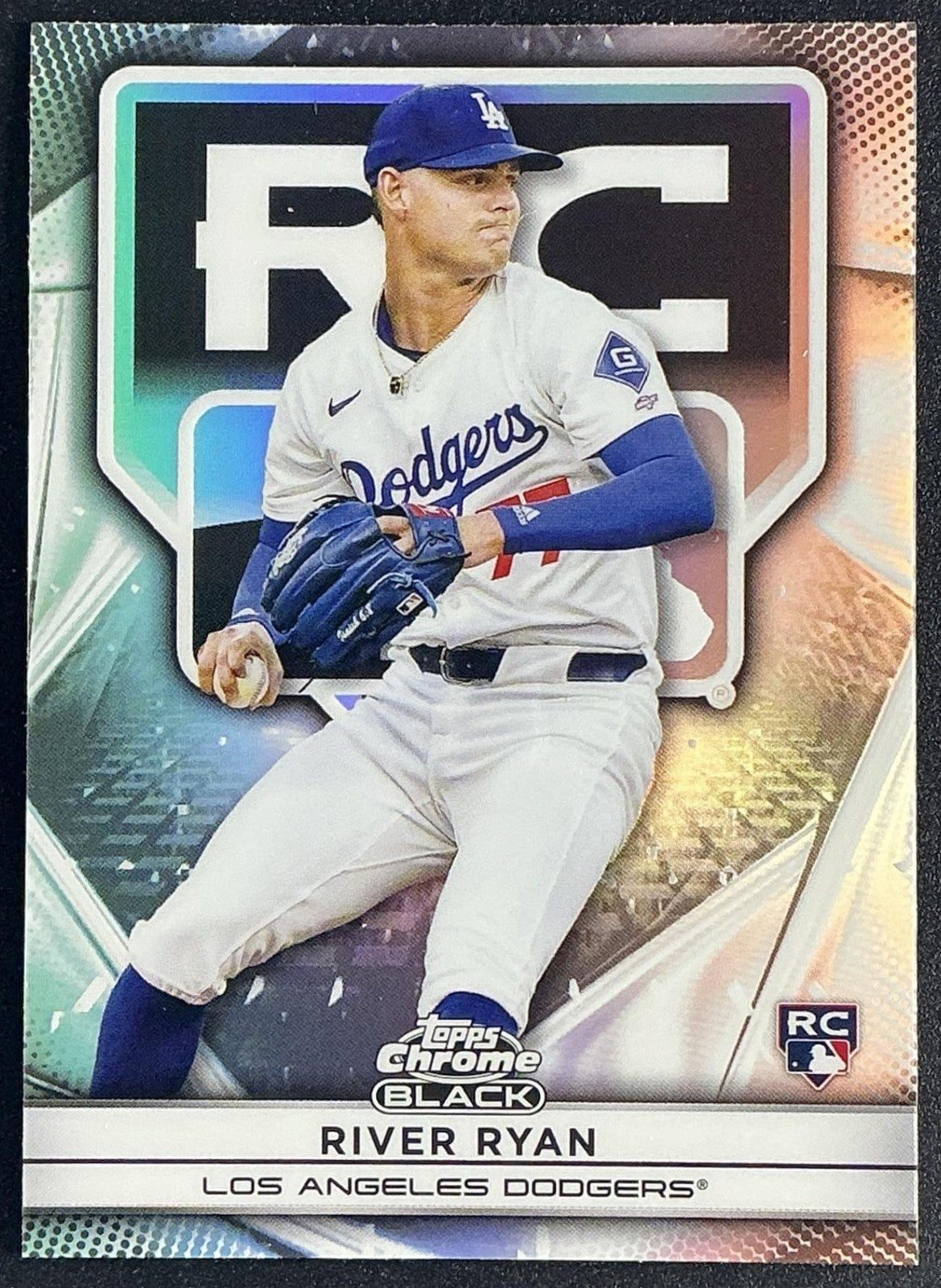 RIVER RYAN 2025 TOPPS CHROME BLACK #112 ROOKIE DESIGN VARIATIONS RC DODGERS