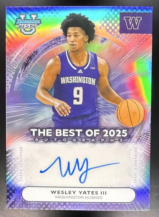2025 Bowman Best University Wesley Yates III #BA-WS Best of Auto Refractor