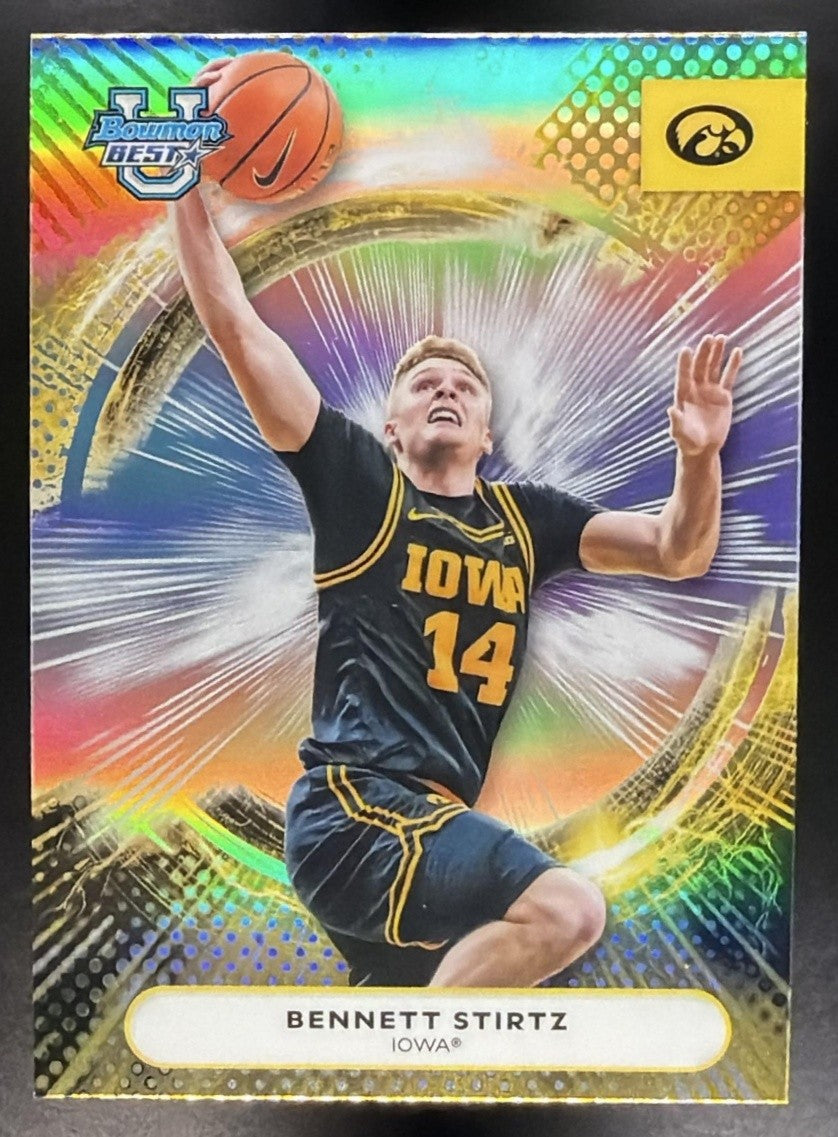 BENNETT STIRTZ 2025-26 BOWMAN BEST UNIVERSITY #98 REFRACTOR HAWKEYES