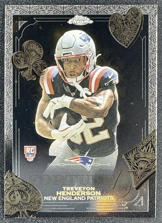TREVEYON HENDERSON 2025 TOPPS CHROME #F15-26 FORTUNE 15 RC PATRIOTS