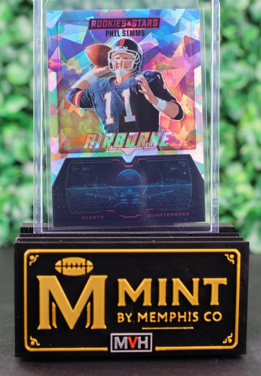 PHIL SIMMS  2025 ROOKIES & STARS CRACKED ICE AIRBORNE /22 FOTL #24 SSP GIANTS