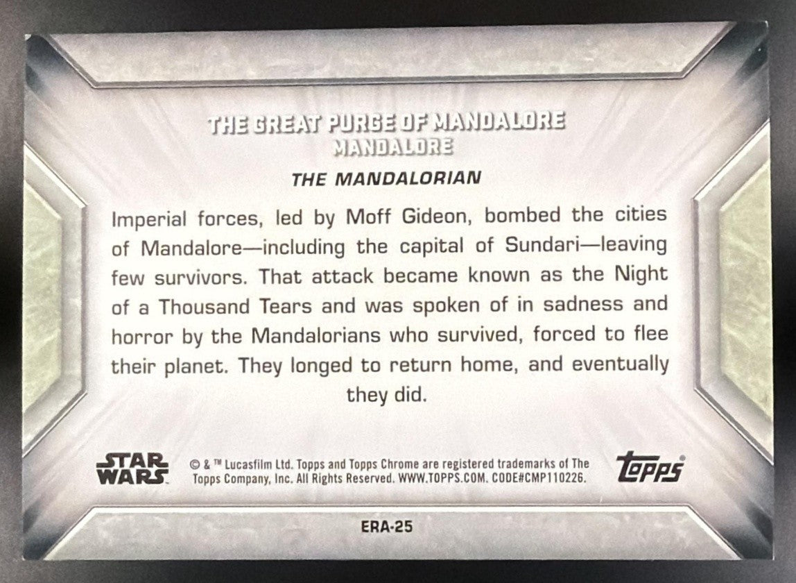 2025 Topps Star Wars The Great Purge of Mandalore Galactic Eras Pulsar /99
