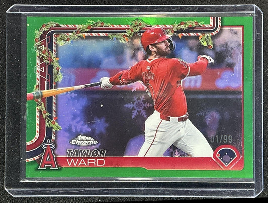 TAYLOR WARD 2025 TOPPS HOLIDAY #HC134 CHROME GREEN REFRACTOR 1/99 ANGELS