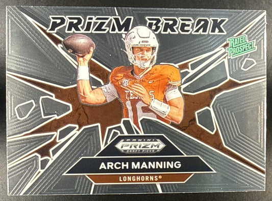 ARCH MANNING 2025 PANINI PRIZM DRAFT PICKS #1 BREAK LONGHORNS
