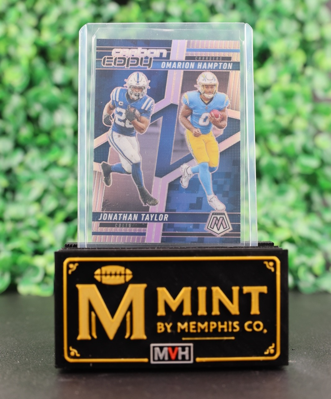 OMARION HAMPTON / JONATHAN TAYLOR 2025 PANINI MOSAIC CARBON COPY SILVER