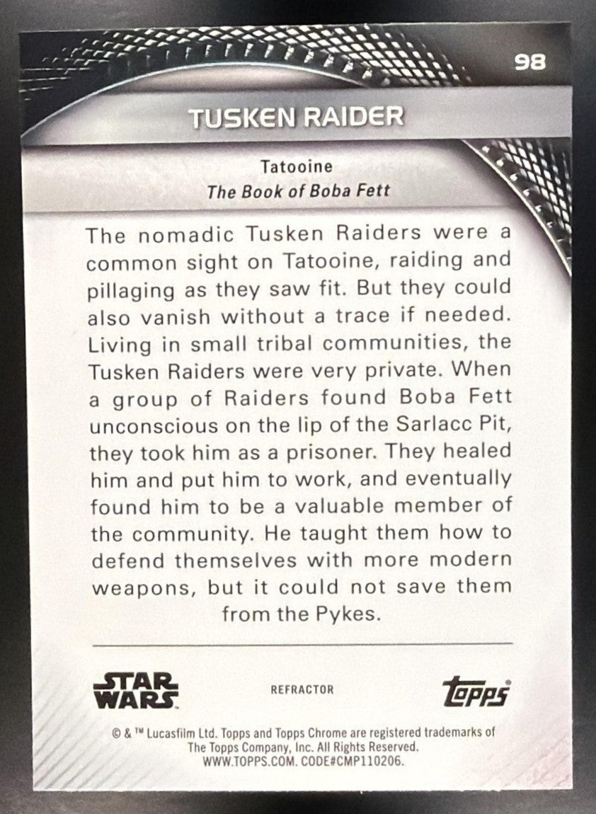 TUSKEN RAIDER 2025 TOPPS STAR WARS HYPERSPACE #98 REFRACTOR