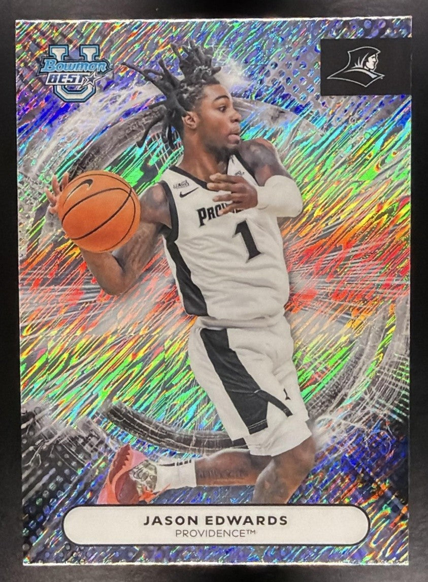 JASON EDWARDS 2025-26 BOWMAN BEST UNIVERSITY #24 SHIMMER REFRACTOR FRIARS