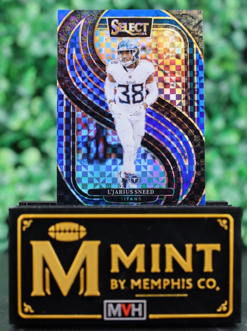 L'JARIUS SNEED 2024 PANINI SELECT BLUE CHECKER PRIZM /175 #179 TITANS