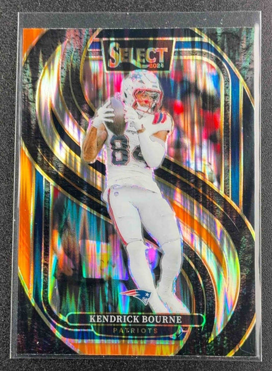 2024 Panini Select Kendrick Bourne #176 Premier Black and Orange Prizm Shock