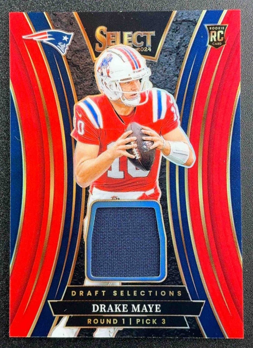 DRAKE MAYE 2024 PANINI SELECT MEMORABILIA RED PRIZM RC PATRIOTS