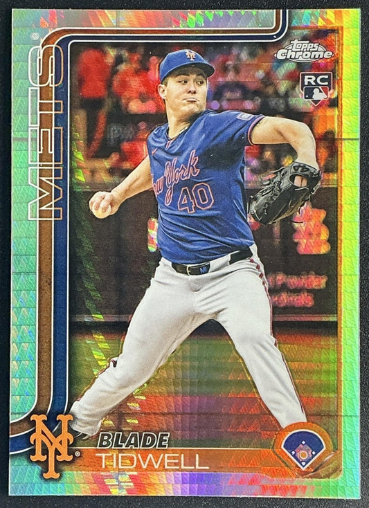 BLADE TIDWELL 2025 TOPPS CHROME UPDATE #USC14 PRISM REFRACTOR RC METS