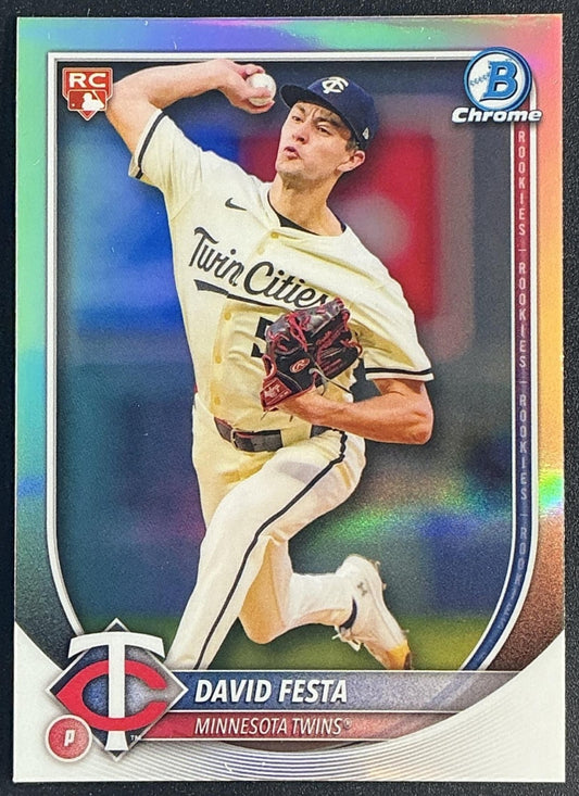 DAVID FESTA 2025 BOWMAN #54 CHROME RED RC ROOKIE REDEMPTION TWINS